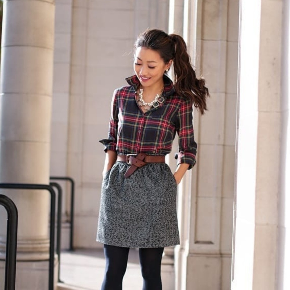 J. Crew factory tartan plaid button down